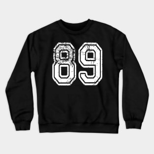 Number 89 Grungy in white Crewneck Sweatshirt